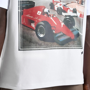 T-shirt en coton pour homme à col rond et manches courtes, avec motif de voiture de course au dos et petit imprimé sur la poitrine, coupe décontractée, décontracté, vente en gros, personnalisable, OEM - Product Image 6
