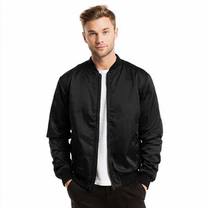 Chaqueta de satén con botones para mujer, 100% poliéster, estilo bomber, cuello redondo, chaqueta de satén con botones para mujer - Product Image 5