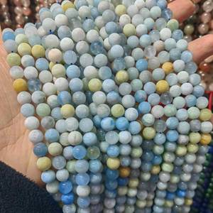 Cuentas de Piedras Preciosas de Aguamarina Natural Mixta, Lisas, de 15 Pulgadas, Color Azul, Certificadas por NGDTC, de Rajasthan, para la Elaboración de Joyería DIY - Product Image 6