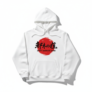Anime Hoodie <b>Men's</b> White Cotton Spirit Warrior Hooded Sweatshirt Front Print Pocket Casual Streetwear Autumn Wear - Product Image 5