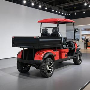 Chariot <span class=keywords><strong>de</strong></span> <span class=keywords><strong>golf</strong></span> électrique personnalisé homologué pour la route, 2 places, avec benne arrière et caisse <span class=keywords><strong>de</strong></span> chargement - Product Image 4