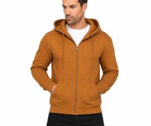 <b>Top</b> Selling <b>Men</b> Zipper Hoodie Custom Logo 100% Cotton Heavyweight Fleece Anti-Shrink Breathable Regular Fit Zipper Hoodie - Product Image 1