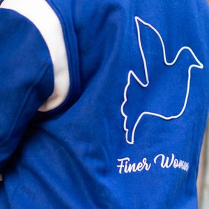 Veste universitaire en laine bleu roi Zeta Phi Beta pour femmes, lettres grecques brodées en chenille, bomber streetwear - Product Image 3