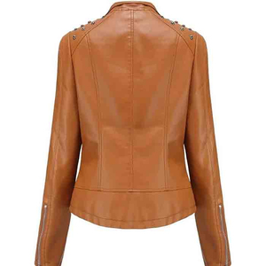 Vestes en cuir pour femmes, style streetwear décontracté et élégant, vestes en cuir tendance pour femmes, design moderne et confortable. - Product Image 6