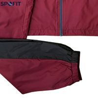 Ensemble de survêtement coupe-vent léger 2 pièces imprimé, à capuche, grande taille, uni, fabriqué en usine, pour hommes, vente en gros