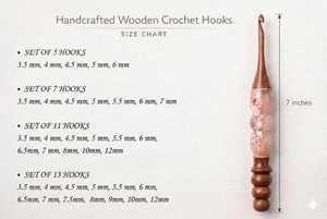 Crochets à crochetage en bois dur faits à la main Curio Craft avec poignées en résine 3,5 mm-6 mm – Outils de tricot pour l'artisanat DIY et les objets d'art de collection - Product Image 4
