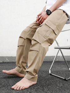 กางเกงขายส่งคุณภาพสูงสำหรับฤดูร้อน กางเกงลำลองผู้ชายแบบใหม่ กางเกงคาร์โก้ฟิตเนสทรงหลวมสำหรับทำงาน กางเกงขาสั้นผู้ชายทรงโอเวอร์ไซส์ - Product Image 5