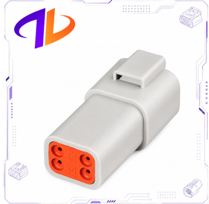 ขั้วต่อสายไฟรถยนต์แบบกันน้ำ DT04-4P รุ่น DT ซีรีส์ สีเทา สำหรับขั้วต่อแบบตัวผู้  4 ขา  หน้าสัมผัสทองแดง  วัสดุไนลอน - Product Image 1