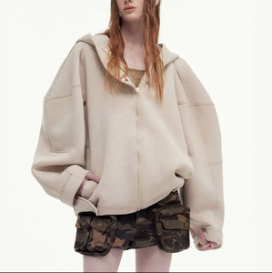 Sweat-shirts oversize pour femmes, personnalisés, 100% coton, en tissu éponge épais, écologiques, lavés et usés, pour le printemps et l'été - Product Image 3