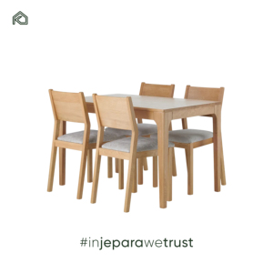 Mesa de Comedor Moderna de Madera de Teca Sólida, Estilo Nórdico, Mesa de Madera Clara para Apartamento y Cafetería - Anjana - Product Image 4