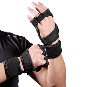 <b>Half</b> Finger Mesh Fitness Gloves Breathable Non <b>Slip</b> Adjustable Wrist Strap Gym Training Unisex Workout Gear - Product Image 2