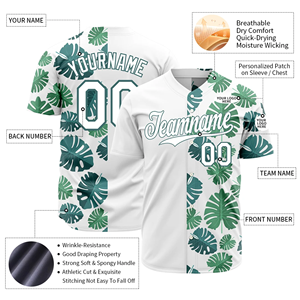 <b>Top</b> Premium Baseball Uniforms Jersey with Premium Quality <b>Mesh</b> Shirts and V Neck Jersey Front Button Short Sleeve White <b>Green</b> - Product Image 3
