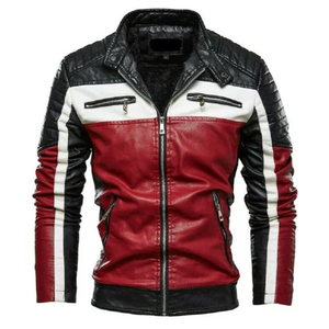 Chaqueta de Moto de Invierno para Hombre, Estilo Urbano, Cuero PU, Cierre de Cremallera, Logotipo Frontal, Ecológica, Resistente al Viento, Transpirable, Corte Regular - Product Image 2