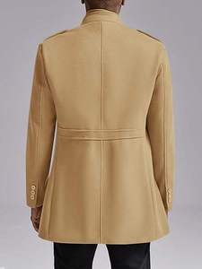 Elegant <b>Men's</b> <b>Wool</b> Blend Trench Coat Winter Jacket Warm Long <b>Overcoat</b> <b>for</b> Autumn Streetwear Casual & Formal Outerwear Wholesale - Product Image 3