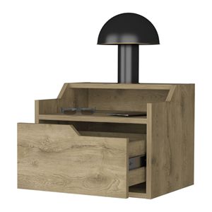 Florence <b>Floating</b> Nightstand with Drawer and Dual Shelf Elegant Display Nightstands - Product Image 5