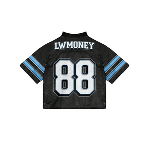 เสื้อฟุตบอลอเมริกันขนาดใหญ่สำหรับผู้ชายเสื้อตาข่ายระบายอากาศมีแขนสั้นพิมพ์ลายไซส์ใหญ่พิเศษออกแบบได้ตามต้องการ - Product Image 2