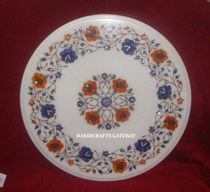 Manufacture And Wholesaler <b>White</b> Marble <b>Round</b> Shape Inlay <b>Table</b> Top For Home And Restaurant Purpose In Best Budget Price - Product Image 6