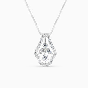 <b>Elevate</b> Your Style With 0.59 Ct Lab Grown Diamond Floral Pendant In 9K Yellow White And Rose Gold - Product Image 2