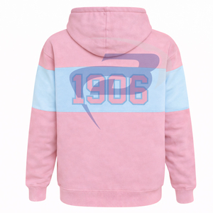 Sweat à capuche Gamma Phi Delta GPD Sorority rose et bleu clair, hiver, coupe courte, avec broderie et passepoil, vêtements universitaires - Product Image 2