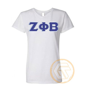 Camiseta de Manga Corta de Algodón y Poliéster con Bordado Personalizado GREEK TREASURES Zeta Phi Beta, Ropa de Sororidad para Mujer, Venta al Por Mayor - Product Image 1