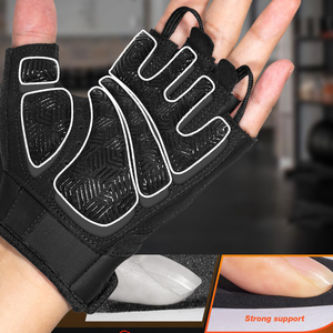 Guantes de Levantamiento de Pesas Unisex con Palma Acolchada, Soporte para el Agarre, Guantes Transpirables para Entrenamiento de Gimnasio, Protección para las Manos para Entrenamiento de Fuerza y Fitness - Product Image 2