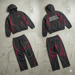 Rexfit New Arrives <b>Tracksuits</b> 2026 Oversized Blue and <b>White</b> 2-Piece Sportwear Custom Plus Size Nylon Windbreaker <b>Tracksuit</b> - Product Image 1