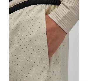 <b>Men</b> Solid Color Polyester Drawstring Shorts Regular Fit Woven Breathable Contrast Binding Swim <b>Trunk</b> Beige Black - Product Image 5