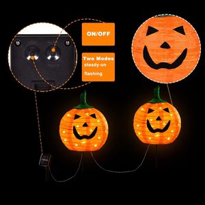 Luci LED per zucca ad energia solare di Halloween impostate 4 grandi luci con 2 modalità per percorsi all'aperto e decorazioni da giardino - Product Image 3