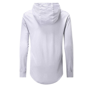 Sweat à capuche zippé personnalisé en molleton épais à manches courtes, imprimé écologique polyester/coton, pour homme, streetwear et entraînement - Product Image 6