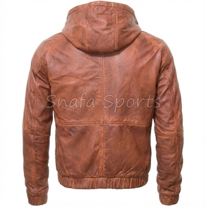 OEM High Quality Leather Jackets Hot Sale Casual Outdoor Slim Fit Stylish Biker Custom Motorcycle Leather Jacket for Men - Product Image 2