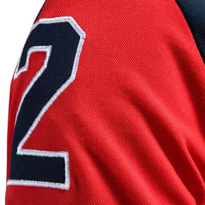 Men's <b>Navy</b> Blue And Red Color Blocked Short Sleeve Polo Shirt Regular Fit Casual Knitted Design - Product Image 4