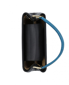 Sac à main en cuir véritable noir et bleu pour femme, avec rabat central, haute qualité, mode, vente en gros, couleur et logo personnalisés OEM, bandoulière 2026 - Product Image 4