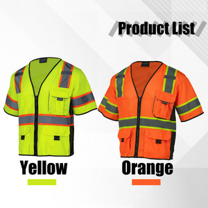 Gilet de sécurité haute visibilité en maille réfléchissante, respirant, en polyester, classe 3, à manches courtes, multi-poches, livraison gratuite depuis les États-Unis - Product Image 3