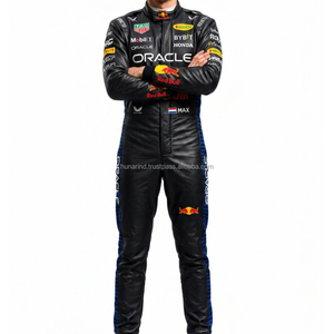Nouvelle combinaison de course en cuir inspirée de la Formule 1 Red Bull 2026 |   Costume en cuir de vache véritable, avec gants assortis et cagoule offerte, haute capacité - Product Image 1