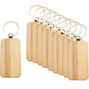 Porte-clés en bois naturel gravé au laser, cadeaux de Noël personnalisés, porte-clés artisanal, porte-clés en bois - Product Image 4
