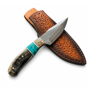 Cuchillo de Cocina de Acero Damasco y Cobre, Hecho a Mano, Herramienta Culinaria para Preparar Carne, Verduras, Frutas y Alimentos - Product Image 1
