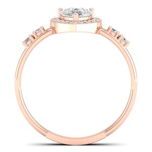Anillos de compromiso de moissanita de 0.88 quilates con corte de pera en oro macizo de 14K, precio de fábrica al por mayor REYES, joyería fina de lujo para mujer - Product Image 4