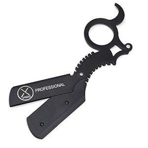 XPERSIS Professional Finger Insert Handle German Made Barber Straight <b>Edge</b> Shaving Razor <b>Black</b> (Dragon) - Product Image 3