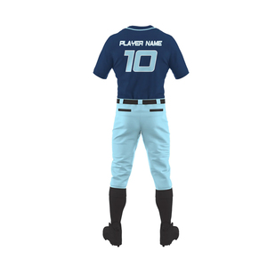 Men's Light Blue Baseball Pants Black Belt <b>Socks</b> Set <b>Moisture</b> Wicking Eco-Friendly Polyester Ankle Length Uniform Adults Custom - Product Image 6