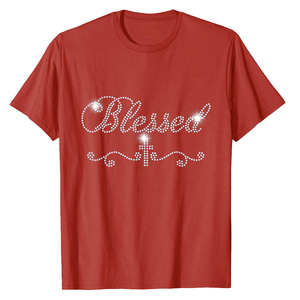 T-shirt Homme Noir à Manches Courtes Col Rond en Coton Jersey Coupe Classique avec Strass et Motif Lettres Personnalisé - Product Image 5