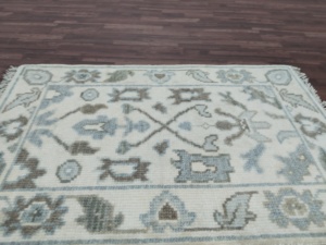 Hand Knotted Pastel Green Oushak Abstract <b>Rug</b> Wool Handmade Traditional Vintage Decorative PET Friendly Non-Slip Living Room - Product Image 3