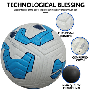 Ballon de football en PU taille 5 pour adulte - Thermocollé, pour matchs en intérieur/extérieur, haute qualité, entraînement, rebond confortable, léger et durable - Product Image 2