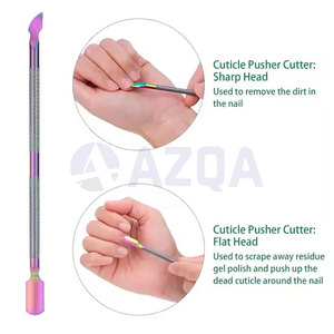 Coupe-cuticules professionnel en acier inoxydable durable et pousse-cuticules avec pointe de lame tranchante pour manucure, pédicure et soins des pieds - Product Image 3