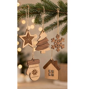 Festive Handmade <b>Wooden</b> <b>Christmas</b> Hanging Ornaments For Holiday <b>Tree</b> Home Party Seasonal Gift Collection - Product Image 6
