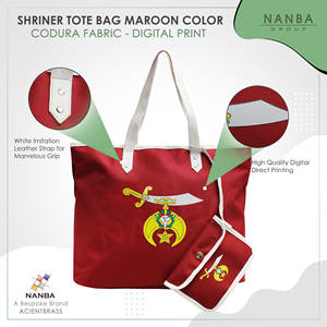 Sac fourre-tout écologique Shriner Emblem en Cordura et polyvinyle avec broderie |   Fermeture éclair étanche, design OES - Product Image 3
