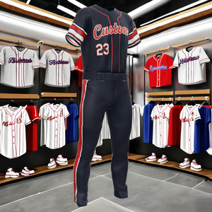 Meilleur uniforme de baseball personnalisé en couleur pour adultes, respirant, 100% polyester, col en V, haute qualité, nom d'équipe personnalisé, vente chaude - Product Image 4