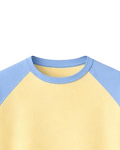 Camiseta de Manga Raglán Amarilla y Azul para Hombre, Cuello Redondo, Informal, Verano, Transpirable, Mezcla de Algodón, Suave, Cómoda, Ligera, para Uso Diario - Product Image 5