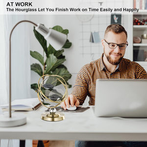 Reloj de arena de latón de diseño único, 60 minutos, 720 grados de rotación, temporizador de arena de Metal Vintage, reloj de arena Negro Grande, 60 minutos - Product Image 2