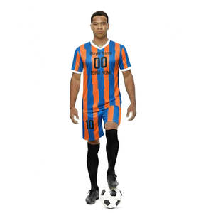 Nuevas camisetas de fútbol personalizadas de alta calidad unisex, a rayas, transpirables, con protección UV, conjuntos de uniformes de fútbol. - Product Image 1