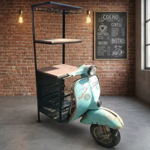 Meja Bar Skuter Vintage Industrial, Furnitur Bertema Otomotif Daur Ulang untuk Industri Perhotelan, Komersial, dan Interior Rumah - Product Image 1